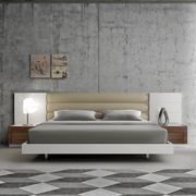 Premium white lacquer / walnut wood European bed additional photo 2 of 3