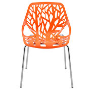 Orange strong molded polypropylene seat and metal legs dining chairs/ set of 2 by Leisure Mod additional picture 3