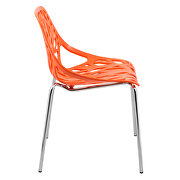 Orange strong molded polypropylene seat and metal legs dining chairs/ set of 2 by Leisure Mod additional picture 4