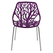 Purple strong molded polypropylene seat and metal legs dining chairs/ set of 2 by Leisure Mod additional picture 3