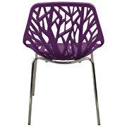 Purple strong molded polypropylene seat and metal legs dining chairs/ set of 2 by Leisure Mod additional picture 5