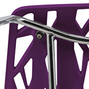 Purple strong molded polypropylene seat and metal legs dining chairs/ set of 2 by Leisure Mod additional picture 8