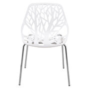 White strong molded polypropylene seat and metal legs dining chairs/ set of 2 by Leisure Mod additional picture 3