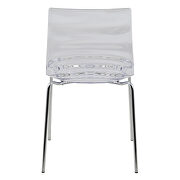Clear sturdy plastic material seat and chrome legs dining chair/ set of 2 by Leisure Mod additional picture 4