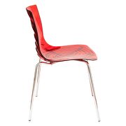 Transparent red sturdy plastic material seat and chrome legs dining chair/ set of 2 by Leisure Mod additional picture 3