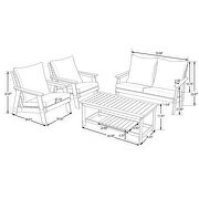 Beige cushions poly lumber 4-piece weather resistant patio conversation set by Leisure Mod additional picture 15