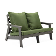 Dark green cushions poly lumber 4-piece weather resistant patio conversation set by Leisure Mod additional picture 4