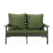 Dark green cushions poly lumber 4-piece weather resistant patio conversation set by Leisure Mod additional picture 7