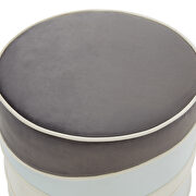 Multi-color velvet upholstery modern round ottoman by Leisure Mod additional picture 3