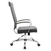 Black faux leather adjustable mid-century style office chair by Leisure Mod additional picture 3
