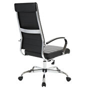 Black faux leather adjustable mid-century style office chair by Leisure Mod additional picture 4