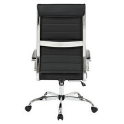 Black faux leather adjustable mid-century style office chair by Leisure Mod additional picture 5
