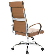 Brown faux leather adjustable mid-century style office chair by Leisure Mod additional picture 4