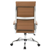 Brown faux leather adjustable mid-century style office chair by Leisure Mod additional picture 5