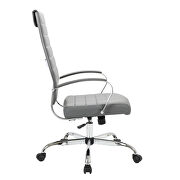 Gray faux leather adjustable mid-century style office chair by Leisure Mod additional picture 3