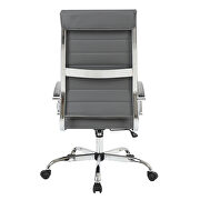 Gray faux leather adjustable mid-century style office chair by Leisure Mod additional picture 5