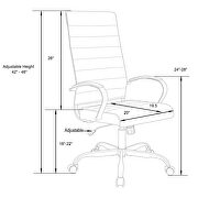 Gray faux leather adjustable mid-century style office chair by Leisure Mod additional picture 6