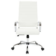 White faux leather adjustable mid-century style office chair by Leisure Mod additional picture 2