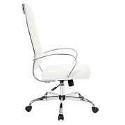White faux leather adjustable mid-century style office chair by Leisure Mod additional picture 3