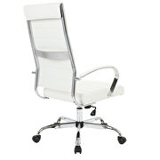 White faux leather adjustable mid-century style office chair by Leisure Mod additional picture 4