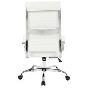 White faux leather adjustable mid-century style office chair by Leisure Mod additional picture 5