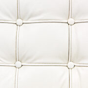 Ivory leatherette material thick cushion chair and ottoman by Leisure Mod additional picture 10