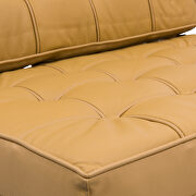 Light brown leatherette material thick cushion chair and ottoman by Leisure Mod additional picture 7