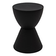 Black smooth top over a ribbed design bottom side table by Leisure Mod additional picture 2