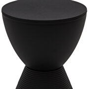Black smooth top over a ribbed design bottom side table by Leisure Mod additional picture 3