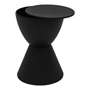 Black smooth top over a ribbed design bottom side table by Leisure Mod additional picture 5
