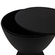 Black smooth top over a ribbed design bottom side table by Leisure Mod additional picture 6