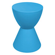 Blue smooth top over a ribbed design bottom side table by Leisure Mod additional picture 2