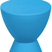 Blue smooth top over a ribbed design bottom side table by Leisure Mod additional picture 3