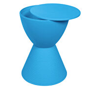 Blue smooth top over a ribbed design bottom side table by Leisure Mod additional picture 5
