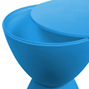 Blue smooth top over a ribbed design bottom side table by Leisure Mod additional picture 6