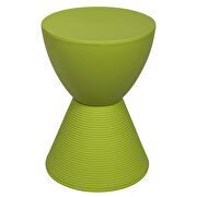 Green smooth top over a ribbed design bottom side table by Leisure Mod additional picture 2