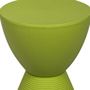 Green smooth top over a ribbed design bottom side table by Leisure Mod additional picture 3