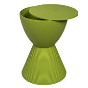 Green smooth top over a ribbed design bottom side table by Leisure Mod additional picture 5