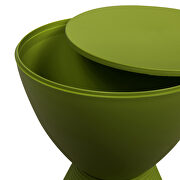 Green smooth top over a ribbed design bottom side table by Leisure Mod additional picture 6
