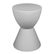 Light gray smooth top over a ribbed design bottom side table by Leisure Mod additional picture 2