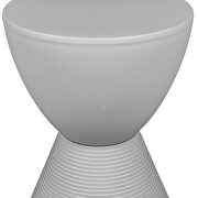 Light gray smooth top over a ribbed design bottom side table by Leisure Mod additional picture 4