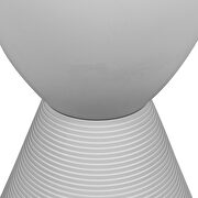 Light gray smooth top over a ribbed design bottom side table by Leisure Mod additional picture 7