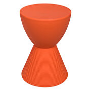 Orange smooth top over a ribbed design bottom side table by Leisure Mod additional picture 2