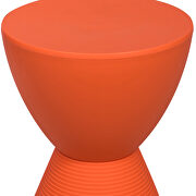 Orange smooth top over a ribbed design bottom side table by Leisure Mod additional picture 3