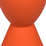 Orange smooth top over a ribbed design bottom side table by Leisure Mod additional picture 4