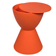 Orange smooth top over a ribbed design bottom side table by Leisure Mod additional picture 5