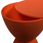 Orange smooth top over a ribbed design bottom side table by Leisure Mod additional picture 6