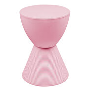 Pink smooth top over a ribbed design bottom side table by Leisure Mod additional picture 2