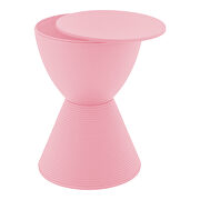 Pink smooth top over a ribbed design bottom side table by Leisure Mod additional picture 3