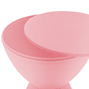 Pink smooth top over a ribbed design bottom side table by Leisure Mod additional picture 4